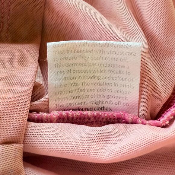 Rococo Sand Mabel Tie Dyed Ruched Long Sleeve Midi Dress in Pink & Orange Sz XS - Picture 13 of 15